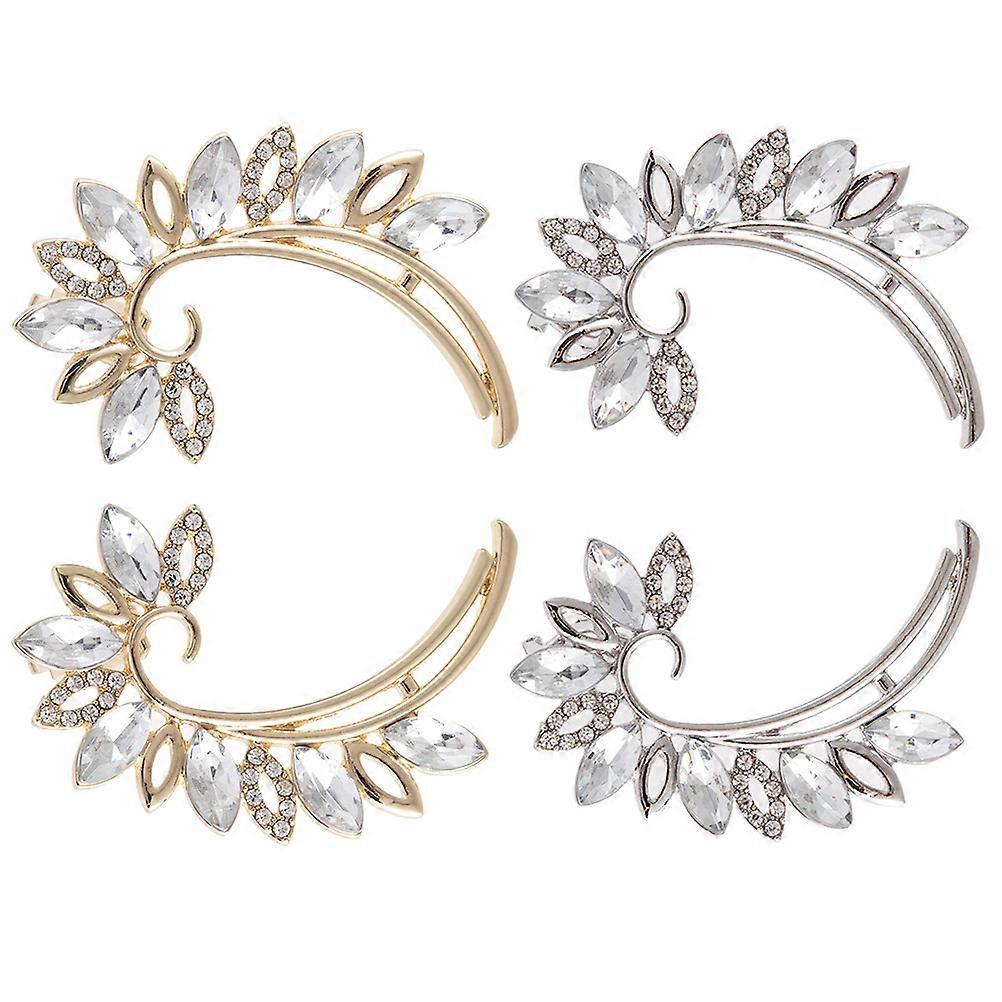 2ペアリーフイヤークリップ女性用非ピアス日常使いのクリエイティブジュエリーコスプレと特別なイベント