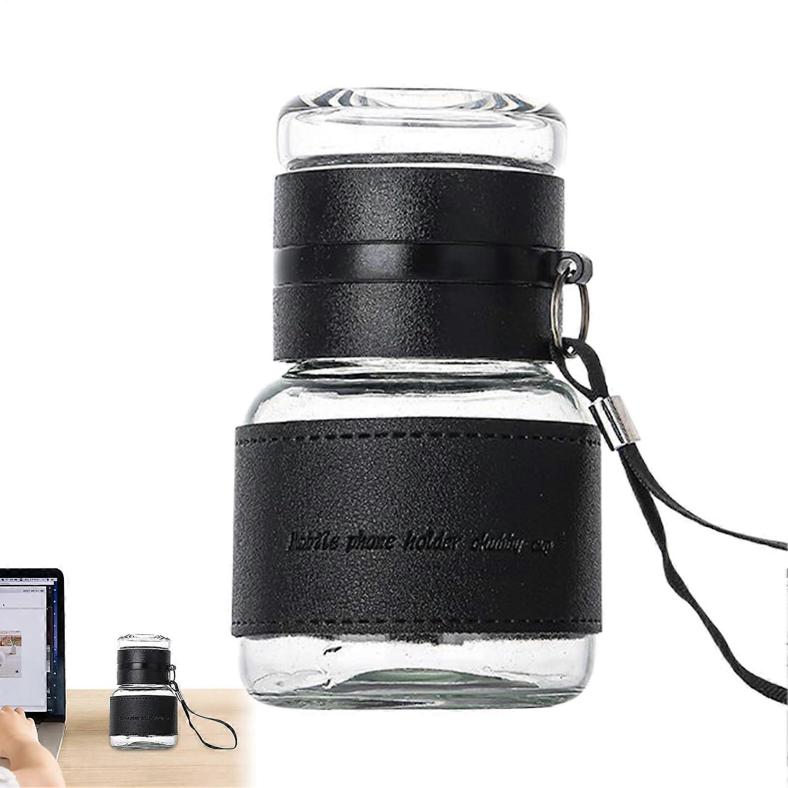 Glass Tea Cup with Infuser and Lid  320ml Thickened Leak Proof Travel Bottle