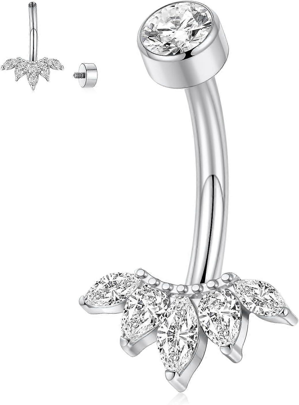 Belly Button Ring G23 Titanium Belly Button Piercing 14G Belly Ring Navel