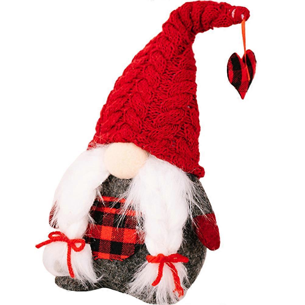 Valentine's Day Gnome Plush Festival Charm Valentine Party Ornament Knitted Multi Color for 1Pack