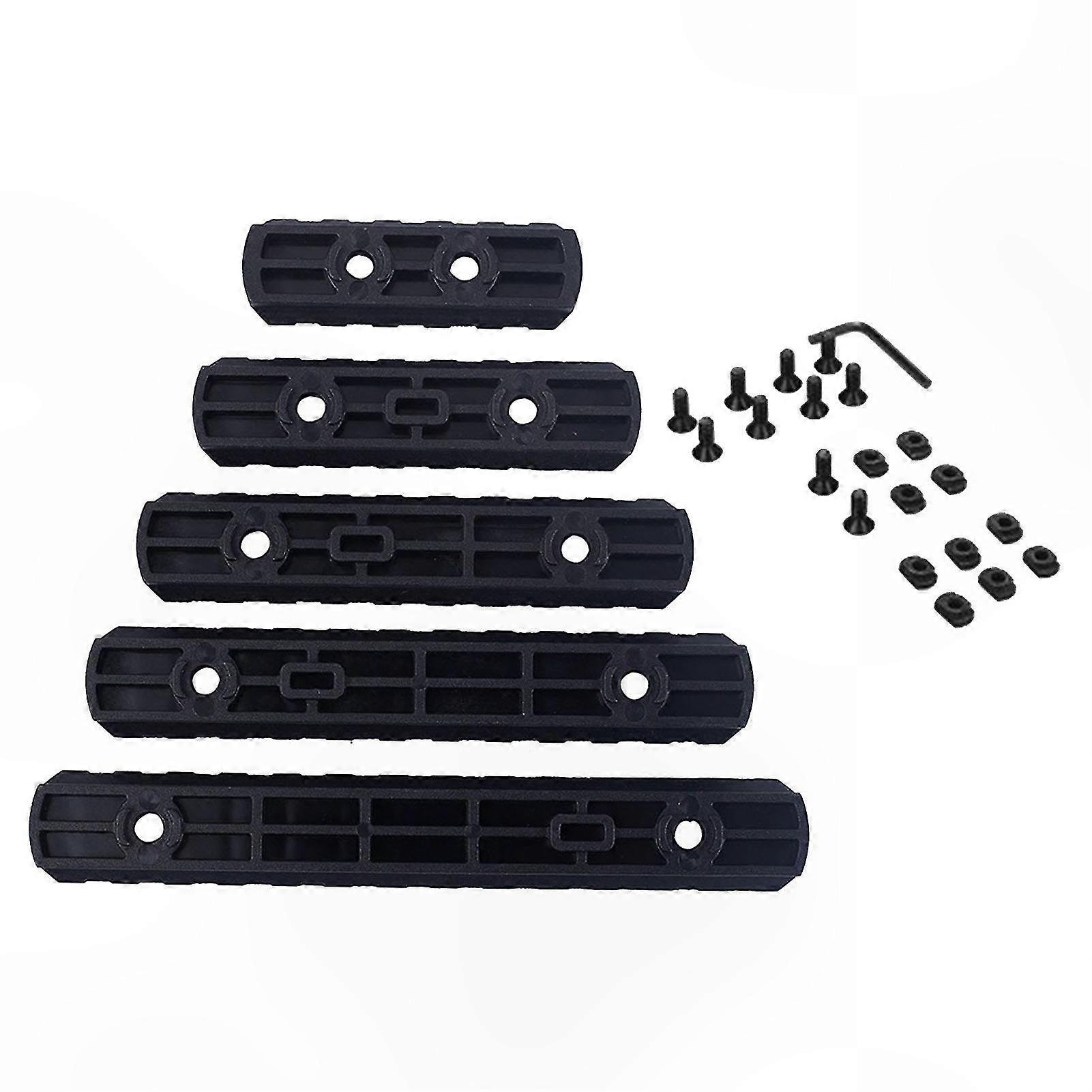 5Pcs Durable Nylon Rail Sections with 5 7 9 11 13 Slots for Tactical Accessories Replacement Parts Set