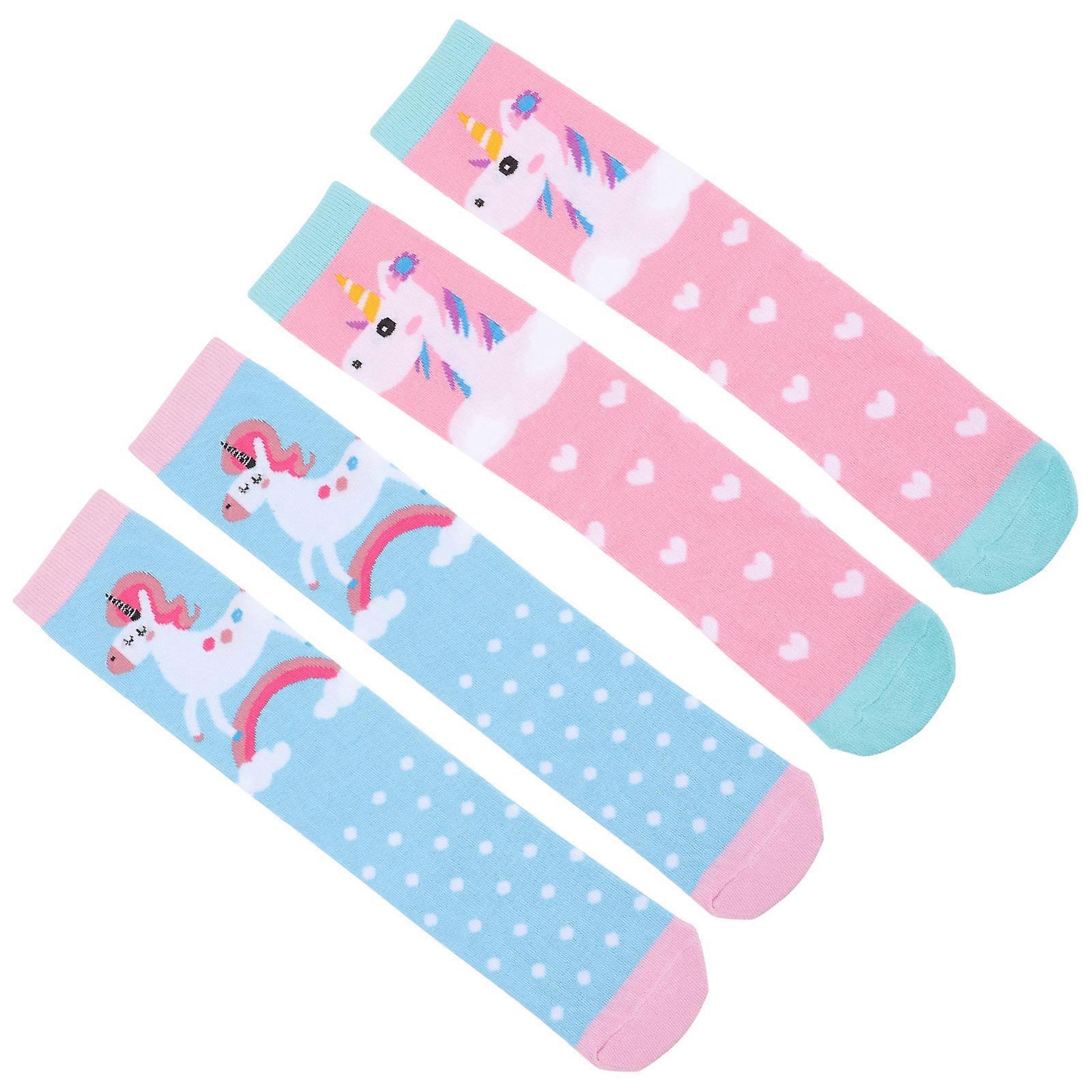 Toddler Knee Socks Knee Socks Kids Girls Over The Knee Socks Fabric Assorted Color Comfortable Wearing 2pairs