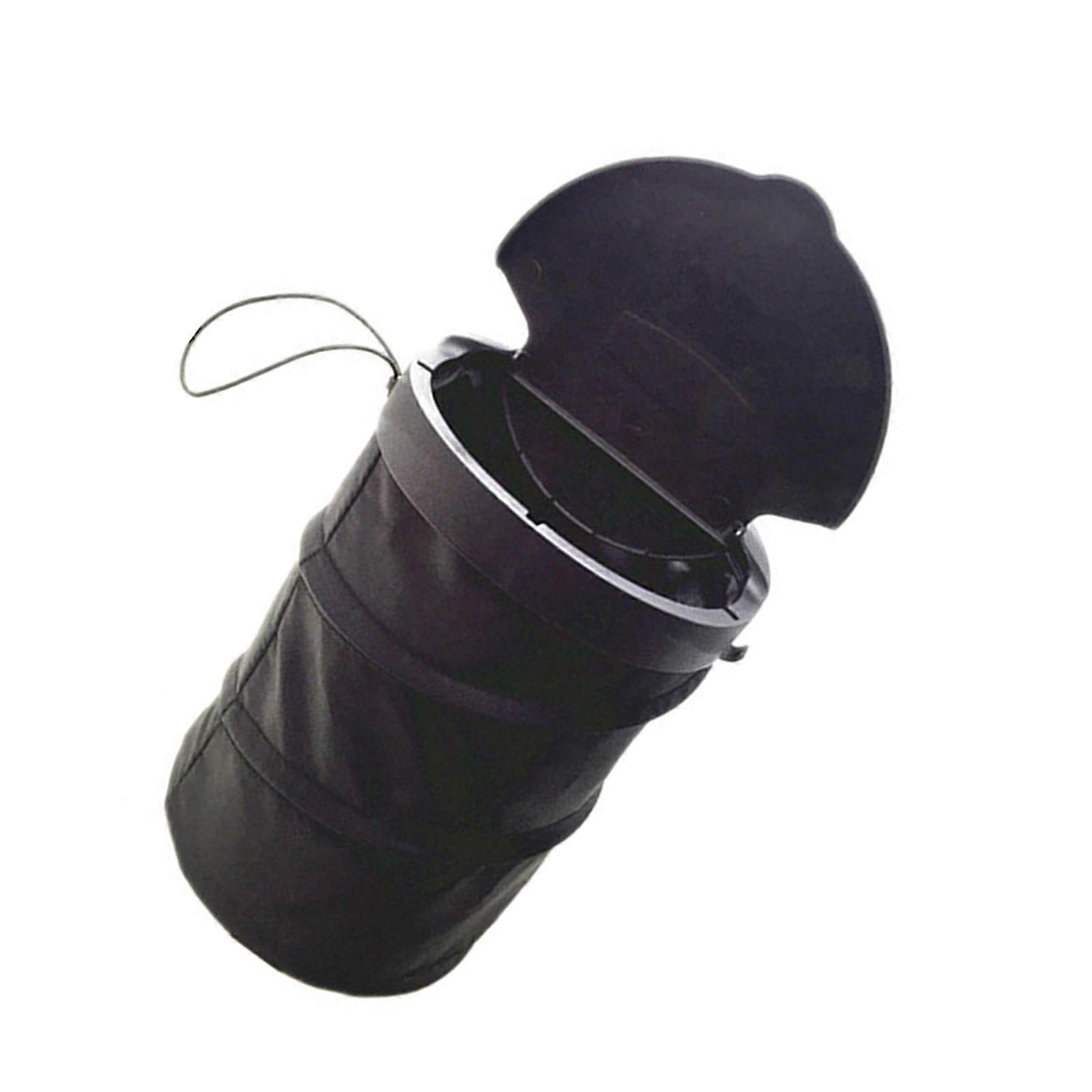 Collapsible Car Waste Container Spillproof Swing Lid Flexible Height Storage Bin Expandable Auto Trash Can for Travel Multicolor