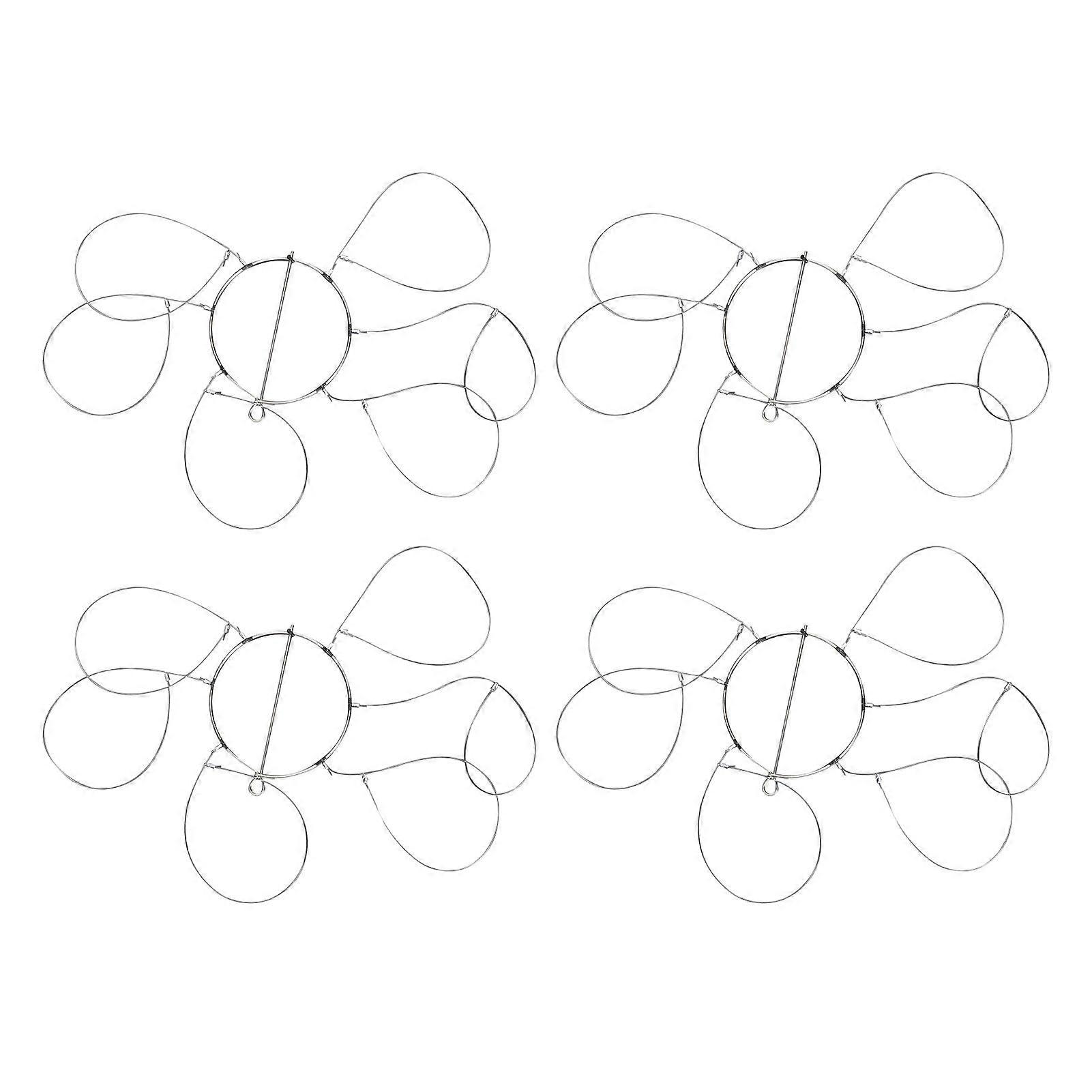 Crab Snare Trap 6 Loops Stainless Steel Rustproof 8.5cm Diameter Reusable Snare Ring for Crabbing 4PCS