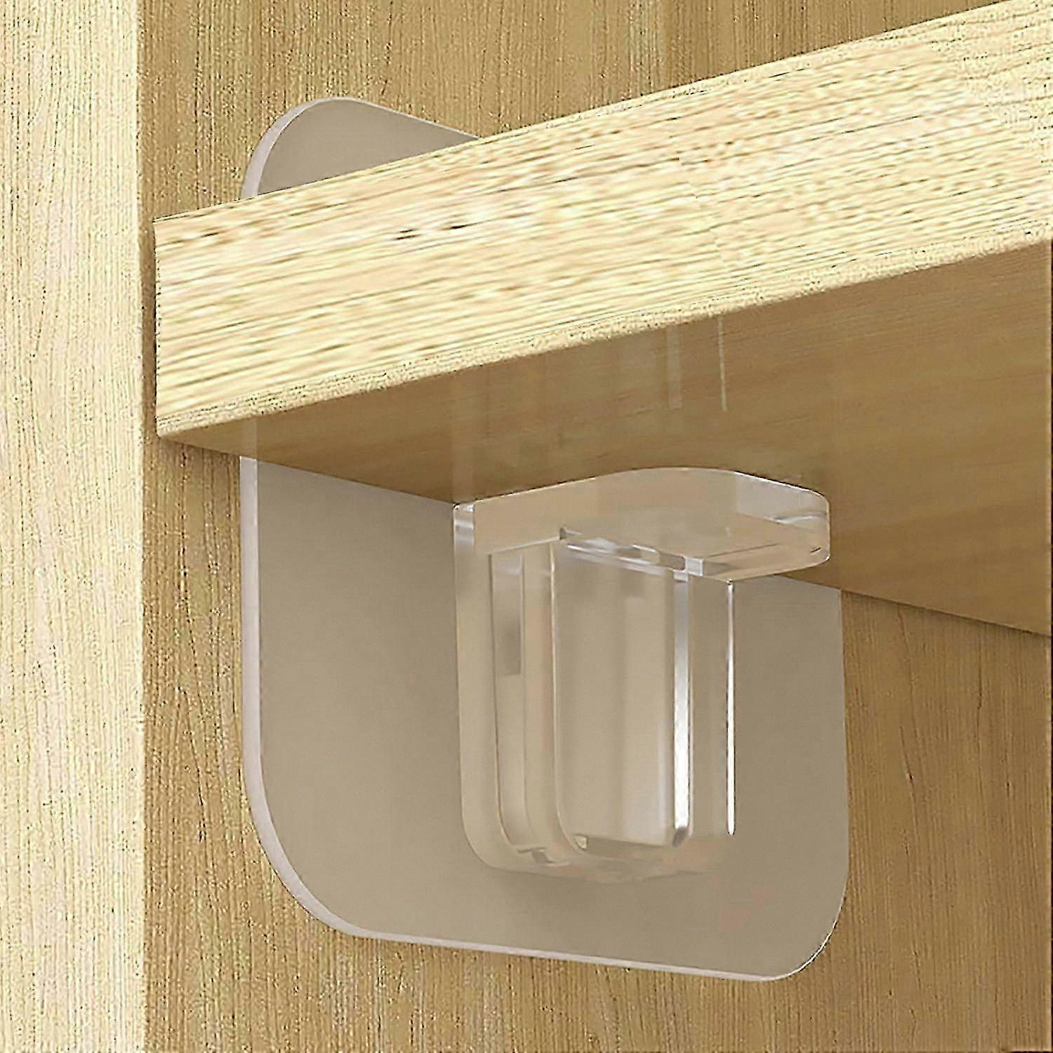 20 Pack Self-Adhesive Shelf Brackets, Drill-Free Cabinet Support Pegs and Clips for Storage Solutions