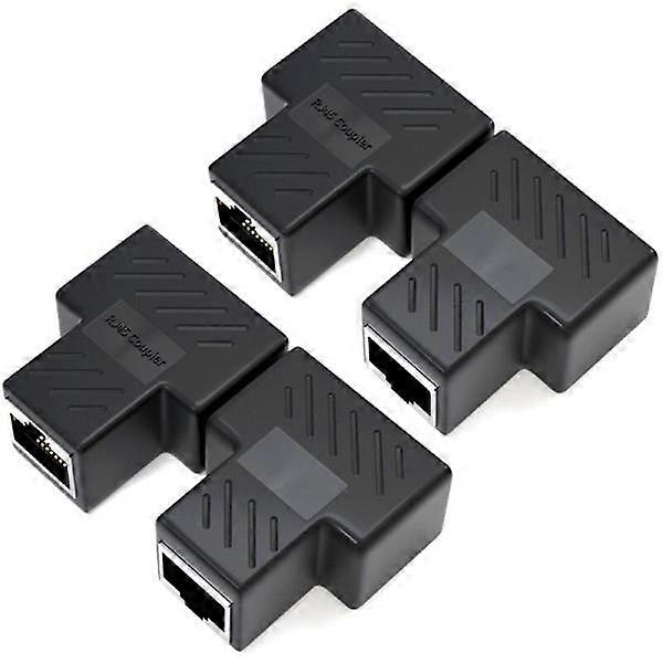 4 pcs RJ45 Ethernet Splitter Connector 1 to 2 Splitter Adapter for Simultaneous Internet Access, ethernet splitter