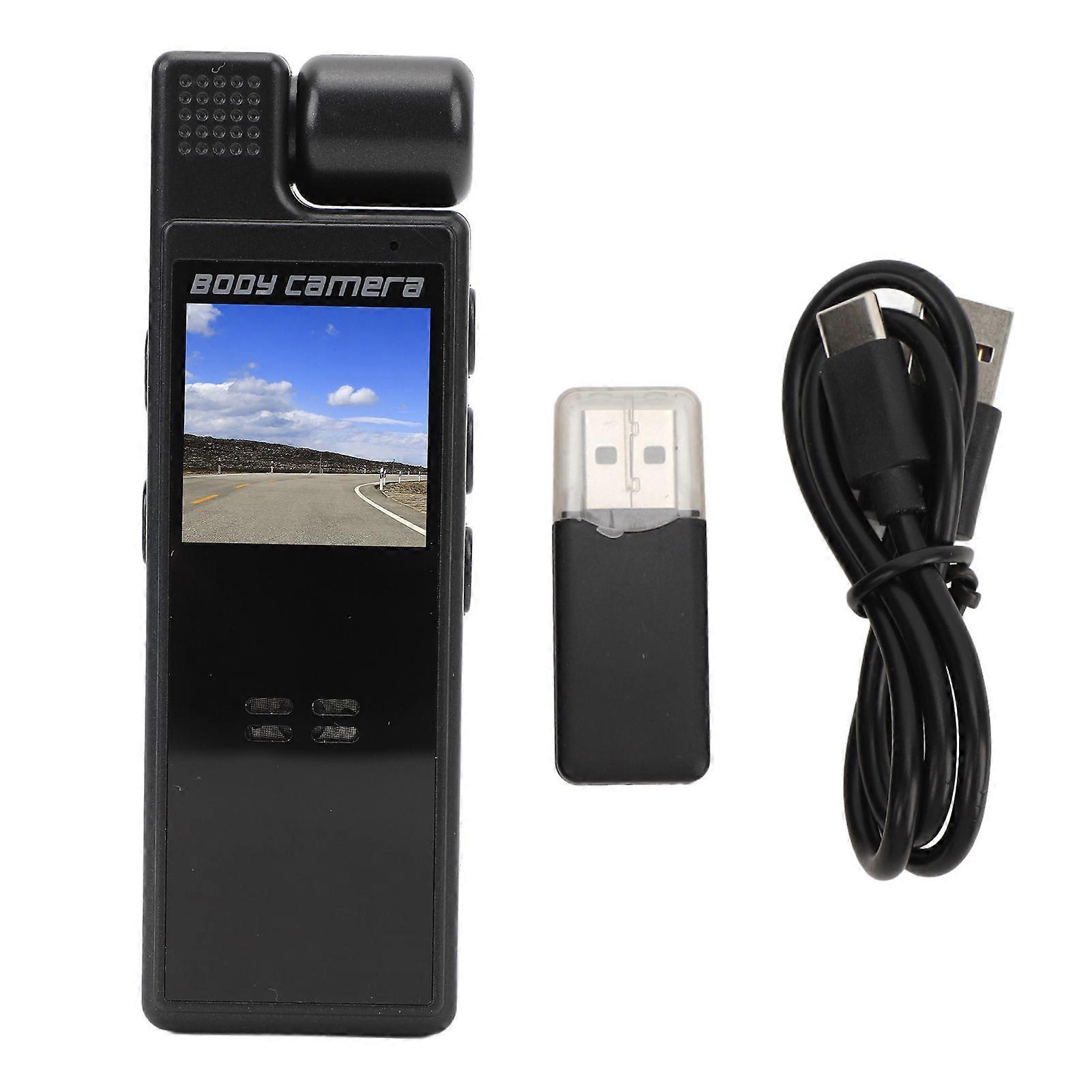 4K Body Worn Camera WiFi Connection 1.3 Inch Color Screen IR Night Vision HD 1080P Wearable Video Recorder with 180 Rotating Lens