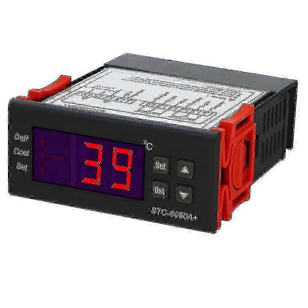 220V Digital Temperature Controller for Stc-8080a - Cold Storage Freezer Sensor Hygrometer (40%)--black