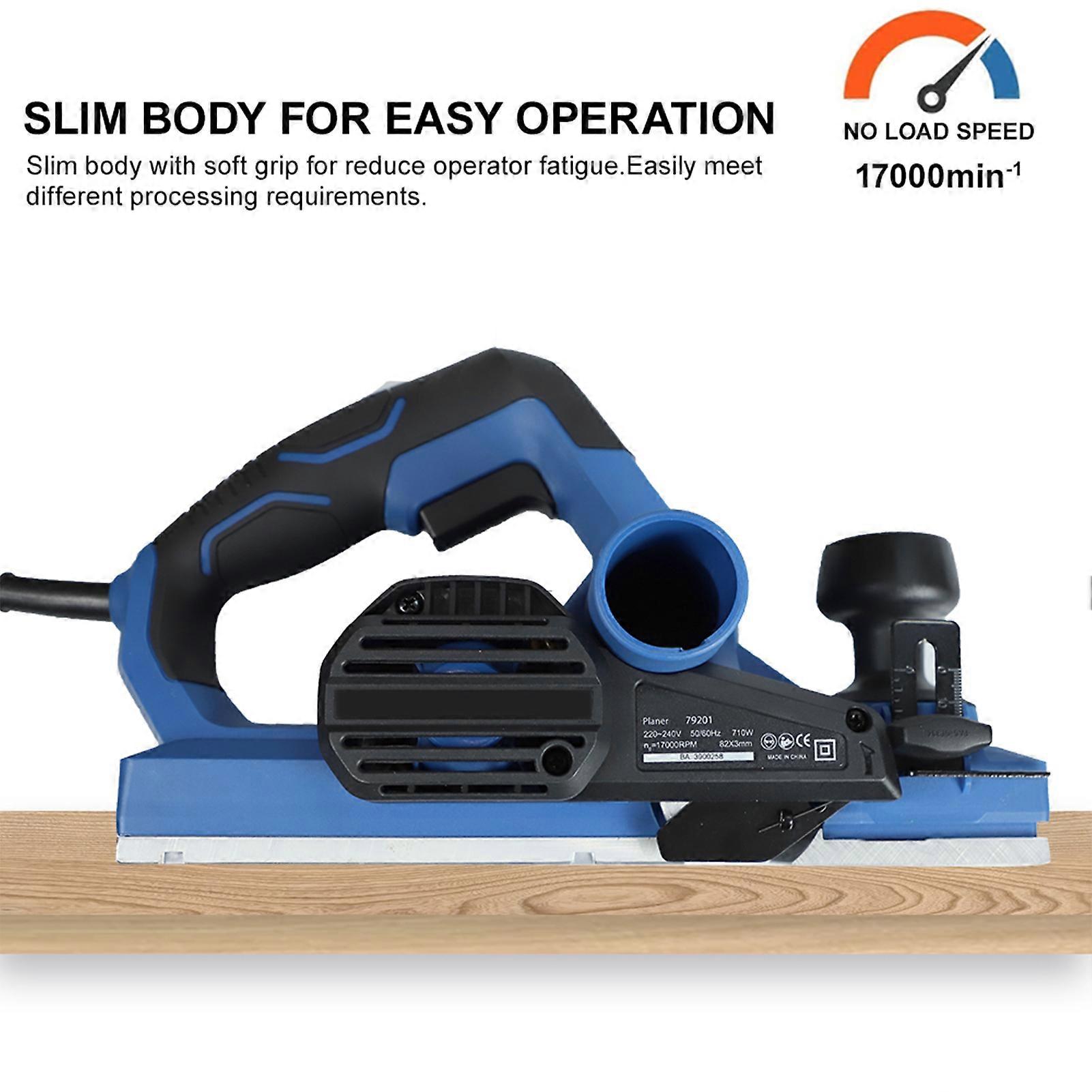 6Amp 710W Electric Hand Planer, 3-1/4" Cut Width, EU Plug