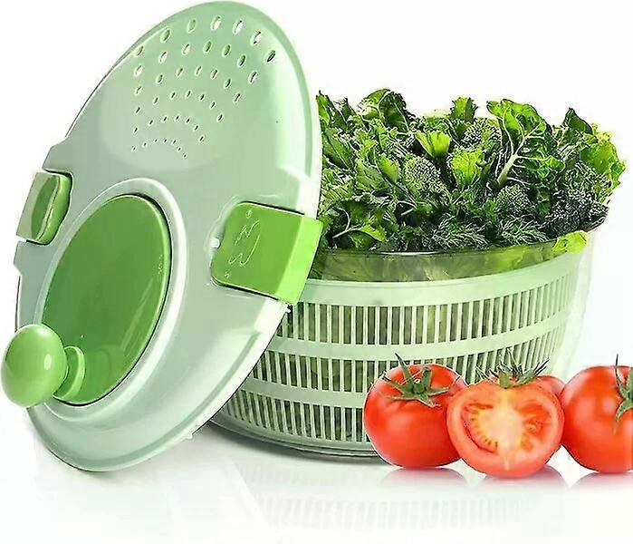 Salad spinner with large handle design and stable non-slip base