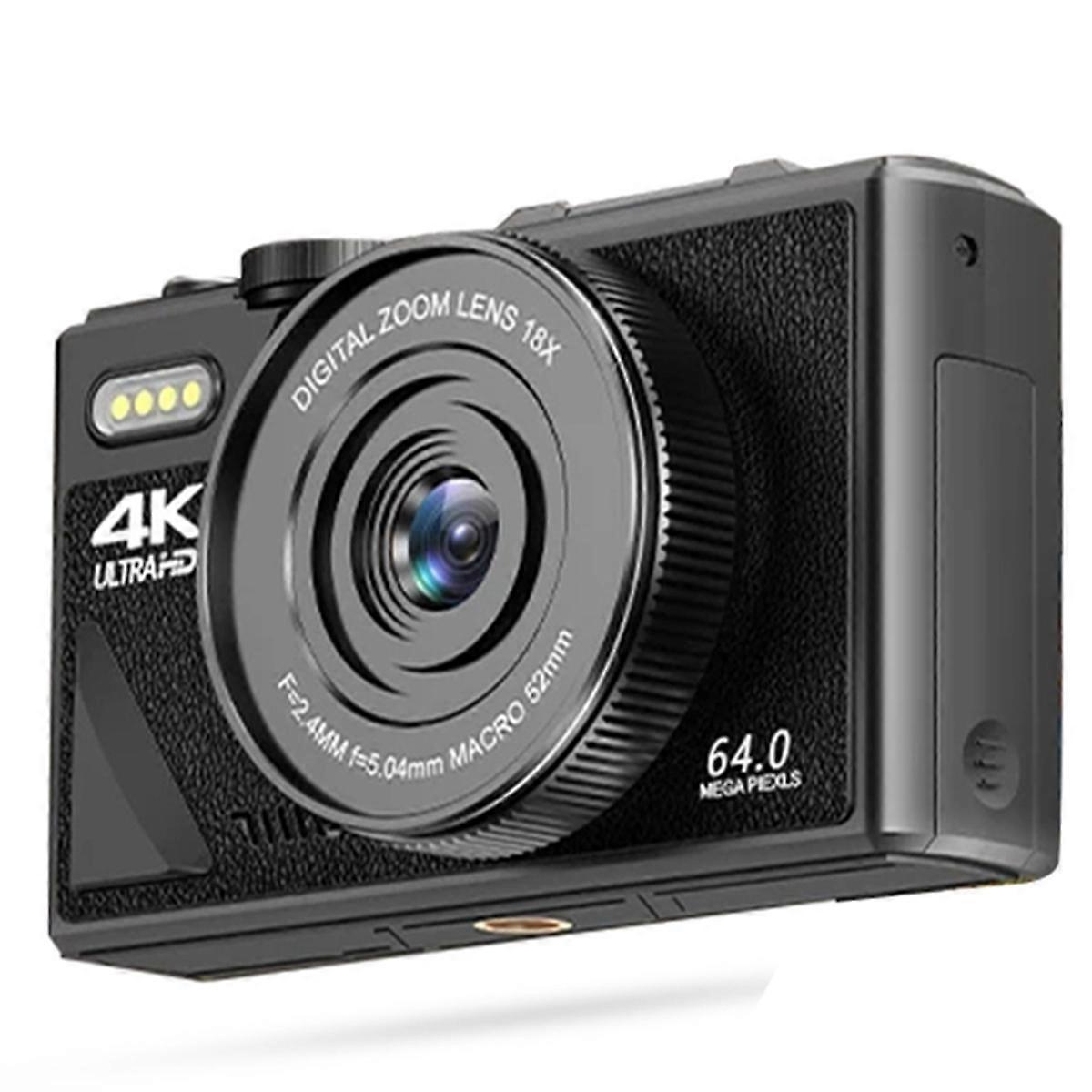 4K 64MP Digital Camera for P  ography 3 Inch IPS Flip Screen 18X Digital Zoom Video Vlogging Camcorder Webcam Cameras