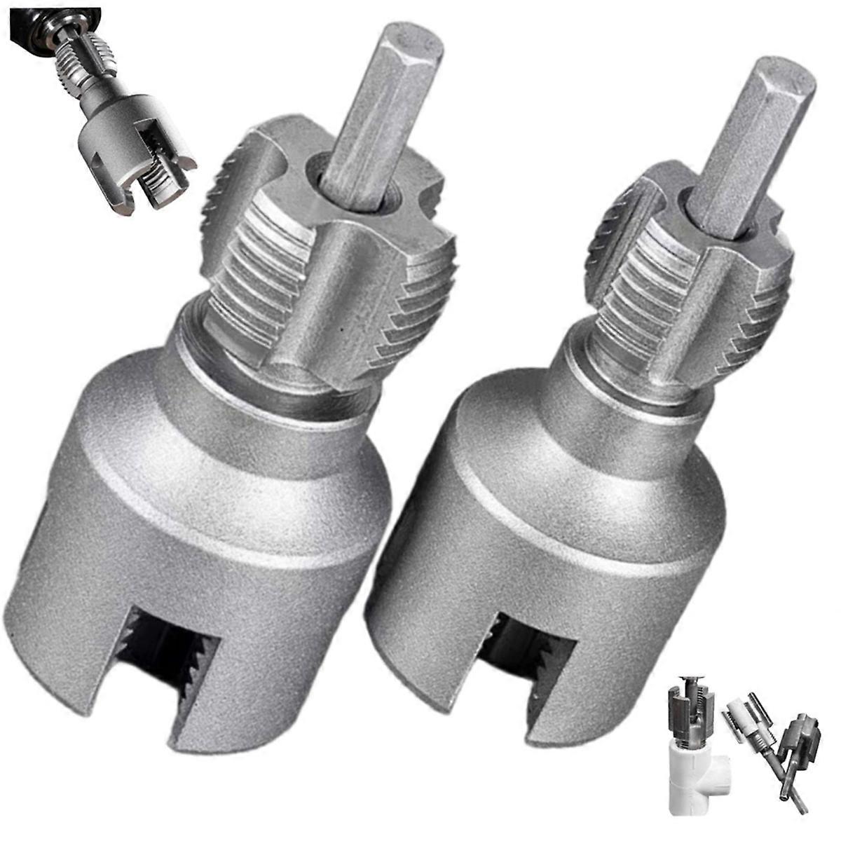 Integrated Internal & External Pipe Threading Tool for Electric Drill, 2 in 1 PVC Pipe Threader Kit,Water Pipe Threader