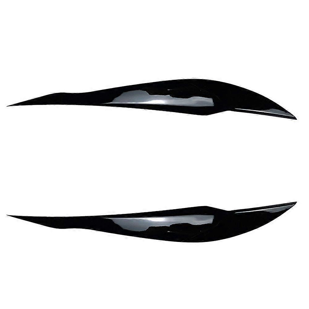 2Pcs Black Front Plated Headlight Cover Head Light Lamp Eyelid Eyebrow ABS for - F30 F35 2013-2019