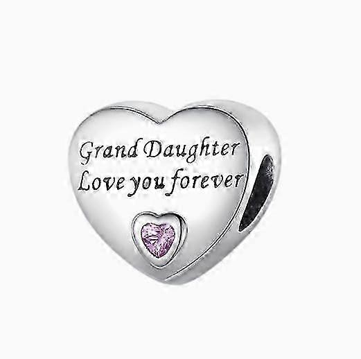 Pink Heart Love You Forever Charm - Compatible with Pandora Charms Bracelets