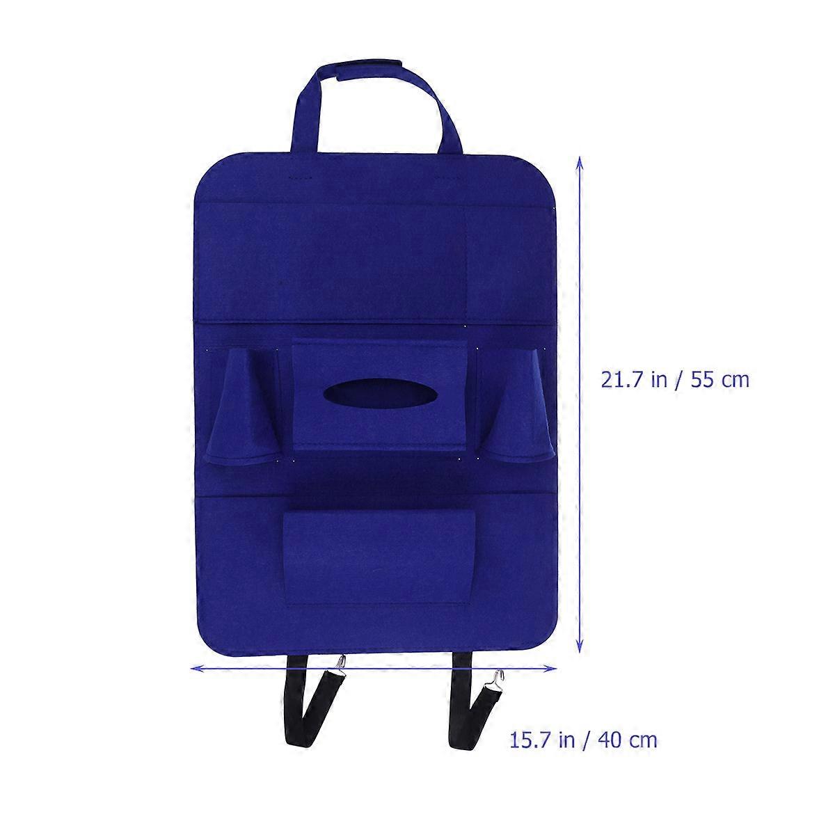 Backseat Car Organizer Auto Storage Pouch for Organizing Multi-Pocket Blue