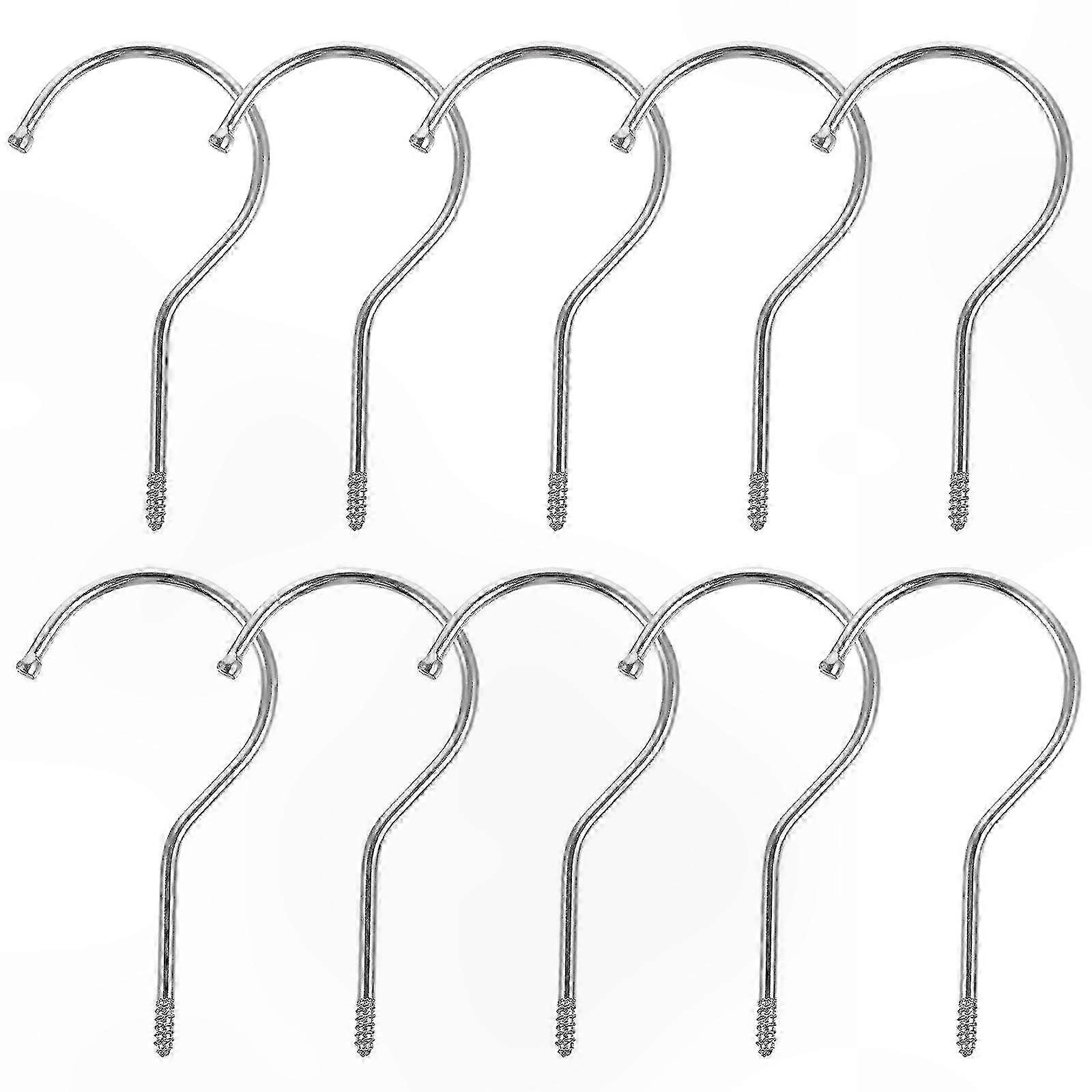 10-Pack Durable Screw-In Hooks for Home Storage and Clothing Organization Accessory Hangers