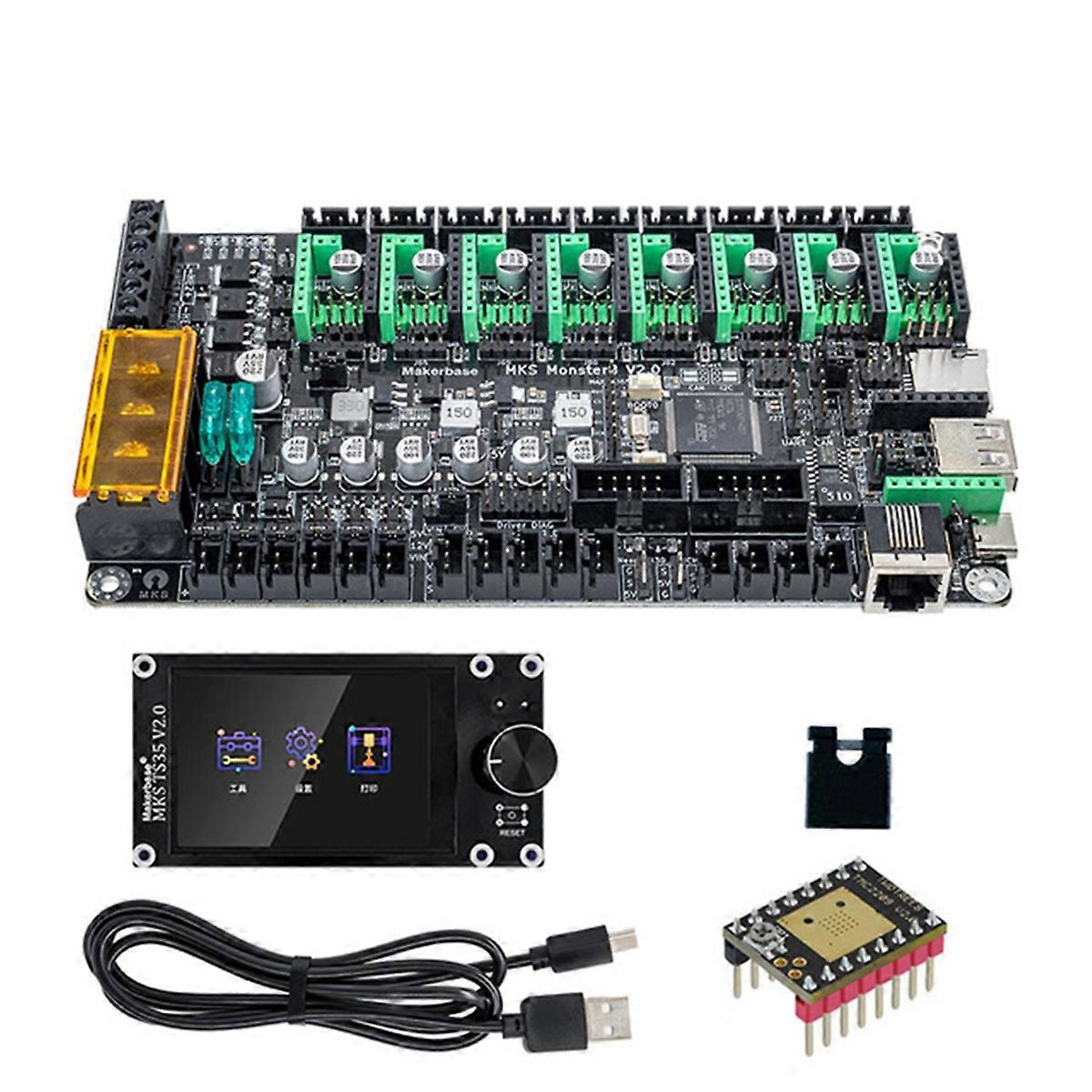 For MKS Monster8 V2 32Bit Control Board with TS35 TFT Touch Screen TMC2209 for 3D Printer VS Spider