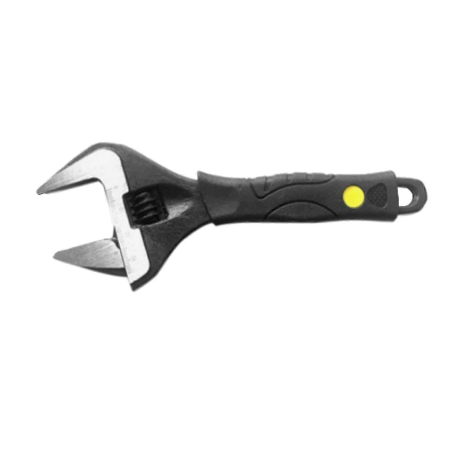 Adjustable Wrench Black Large Jaw 6 Inch For Automotive And Home Repairs Fits Multiple Nut Sizes
