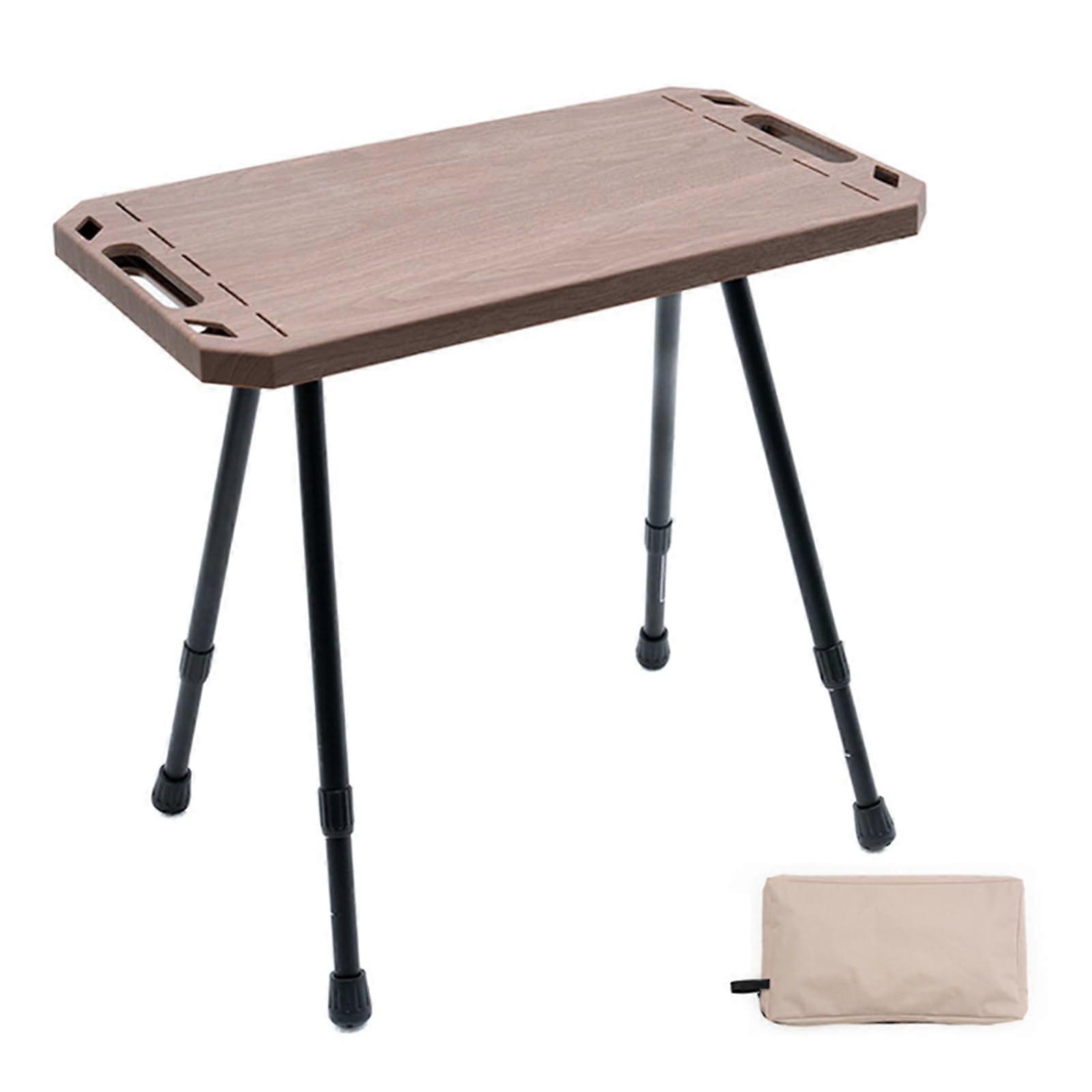 Portable Folding Picnic Table Outdoor Utility Table Lightweight For Cooking And Tailgating One Size Wood Grain Color