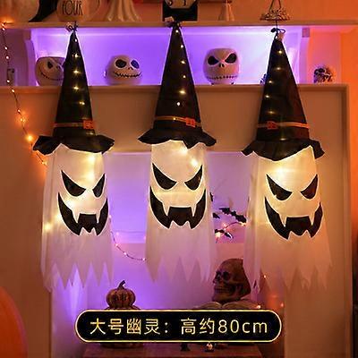 Orange Small Cloth Ghost Face Wizard Hat 40cm Halloween Party Decoration