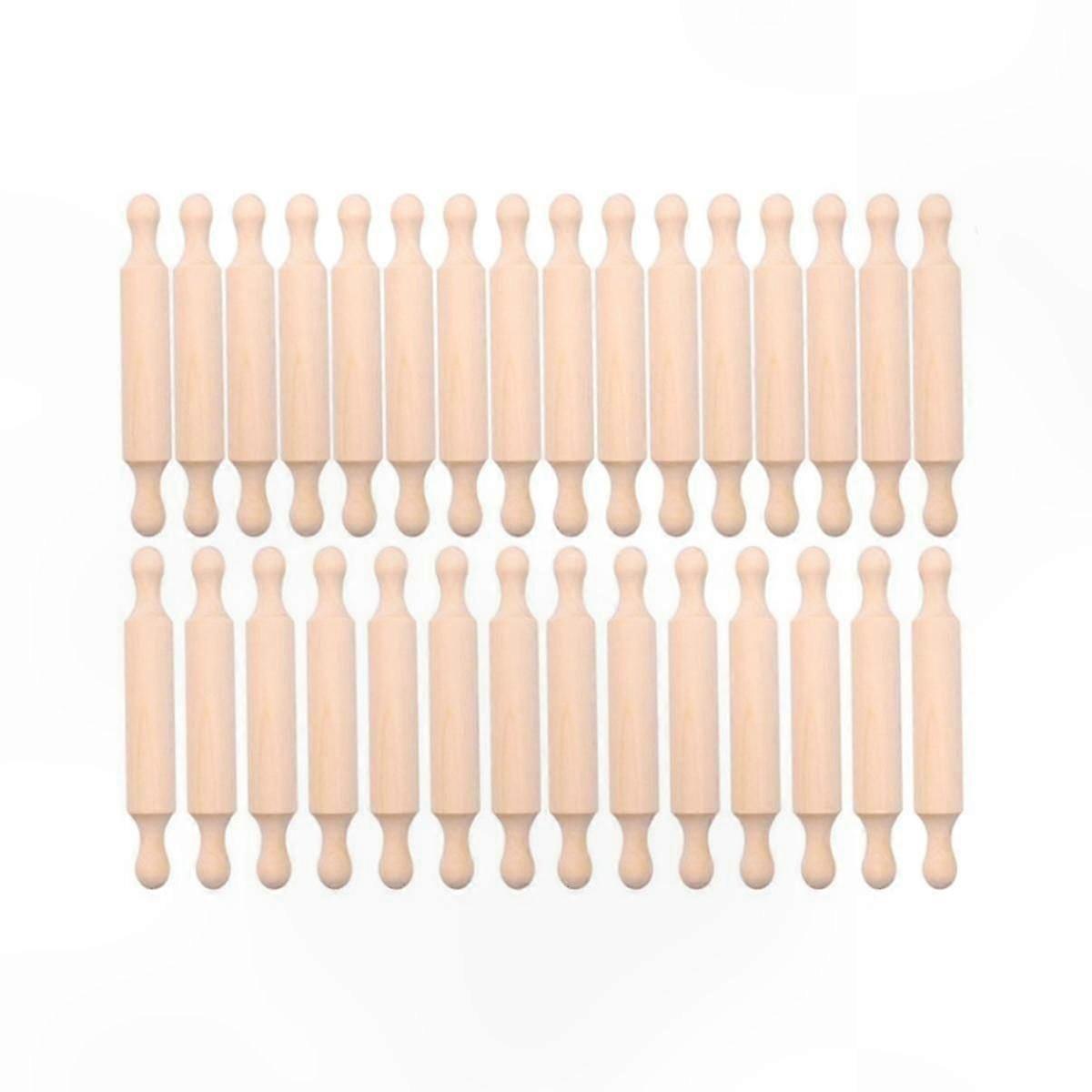 Set of 20 Mini Wooden Rolling Pins, 6-inch Baking Tools for Dough, Small Kitchen Rollers for Pastry and Crafting Use