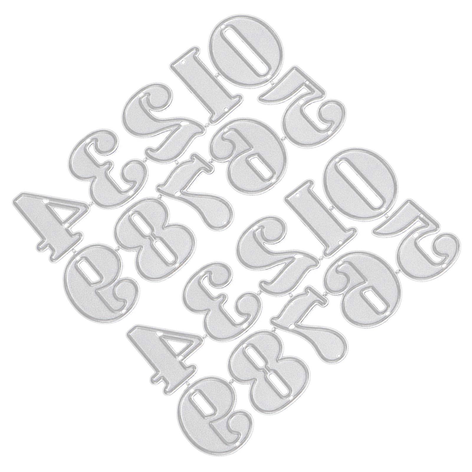 2pcs Carbon Steel Number Cutting Dies 9.4x5.1cm for DIY Carving