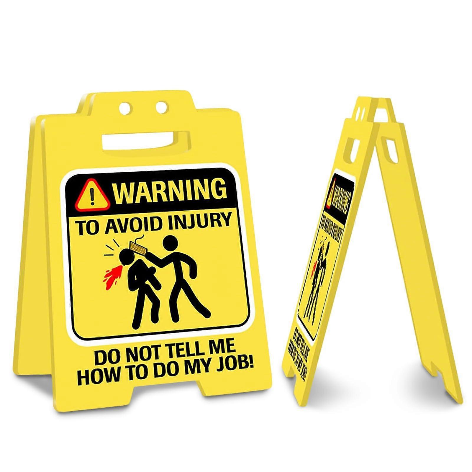 Funny Office Desk Sign Double Sided Printed Warning Sign 10x5 Inch Humorous Office Decor Gift for Colleagues
