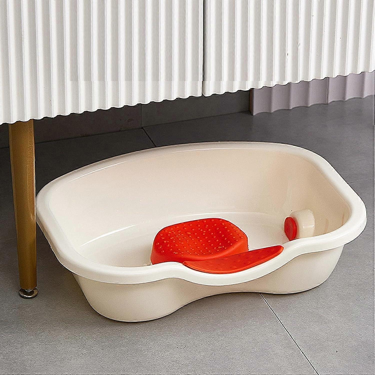 Portable Hair Washing Station Neck Support Tray Bedside Haircuts Drain Hose White