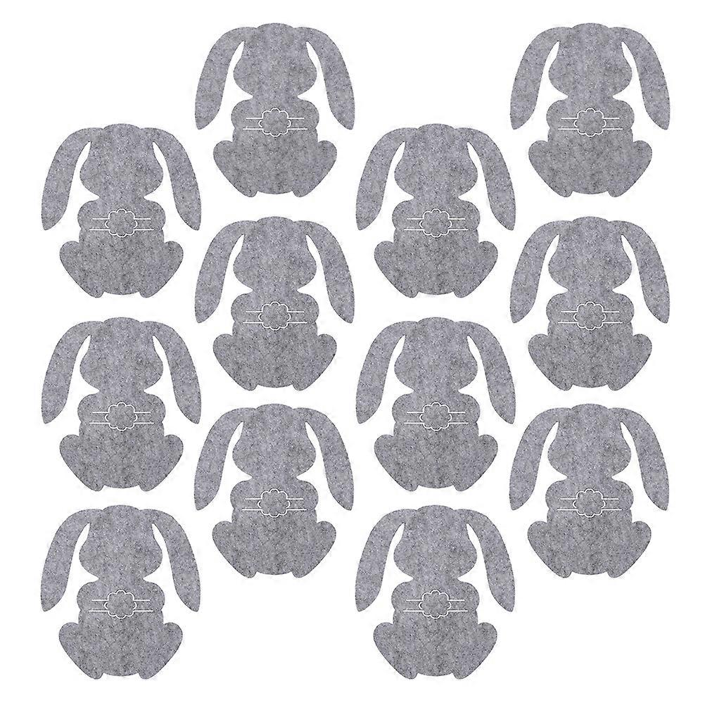 Rabbit Shape Tableware Holder for Easter Cutlery Bag 12Pcs Cloth Pockets