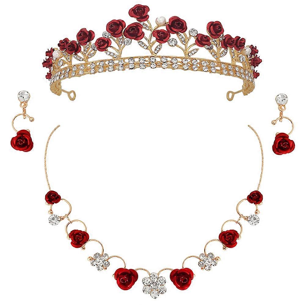 Necklace and Earring Set for Kids 5Sets with Rhinestones