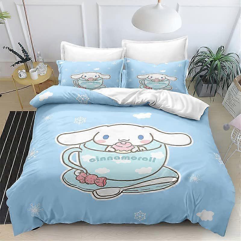 PIN920 The Anime Bedding Set,3 Piece 3D Cartoon Cute Printed Soft Microfiber Comforter Set with Zipper Closer,Gifts for Kids Teenagers Adult,1 Duvet C
