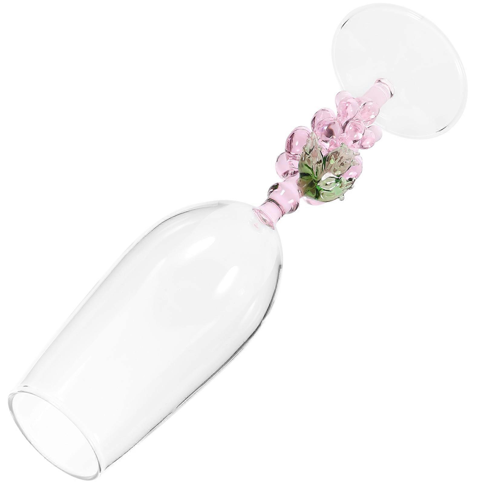 Glass Goblet High Foot Wine Glass for Party Use 5Pcs Decorative Transparent Cups