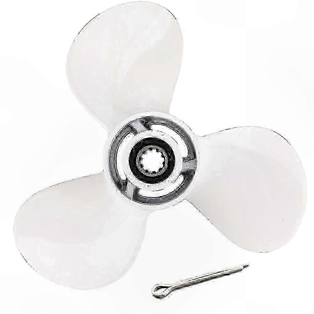 3-Blade Propeller for 9.8x10.5 Outboard Motors, 10 Spline Fitment, Compatible with 20-30HP Engines