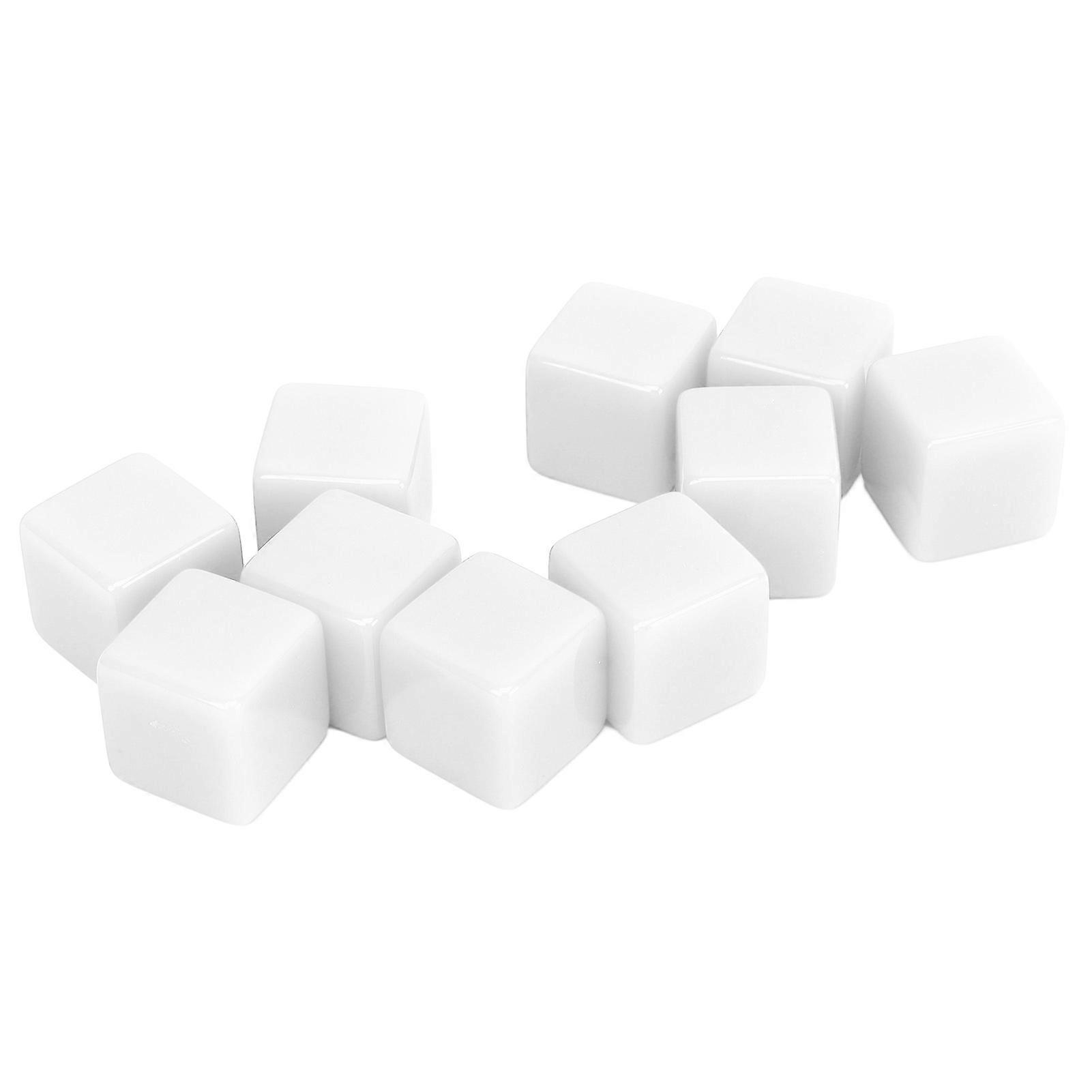 30 Pcs 16mm White Blank Six Sided Dice Set for Math Teaching