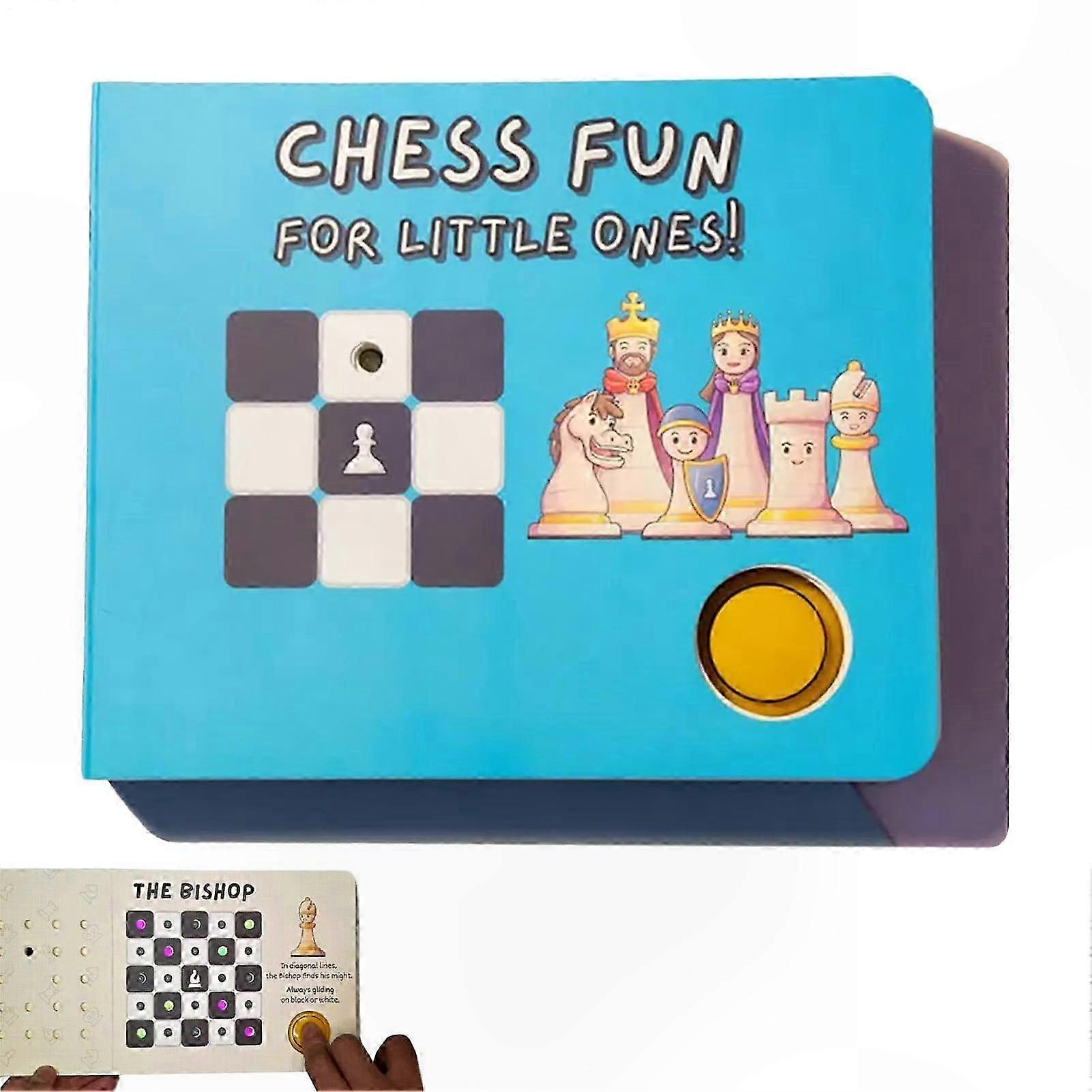 Interactive Chess Book for Kids, Logical Exercise Handbook, Fun Learning Accessories for Children Aged 1 to 7