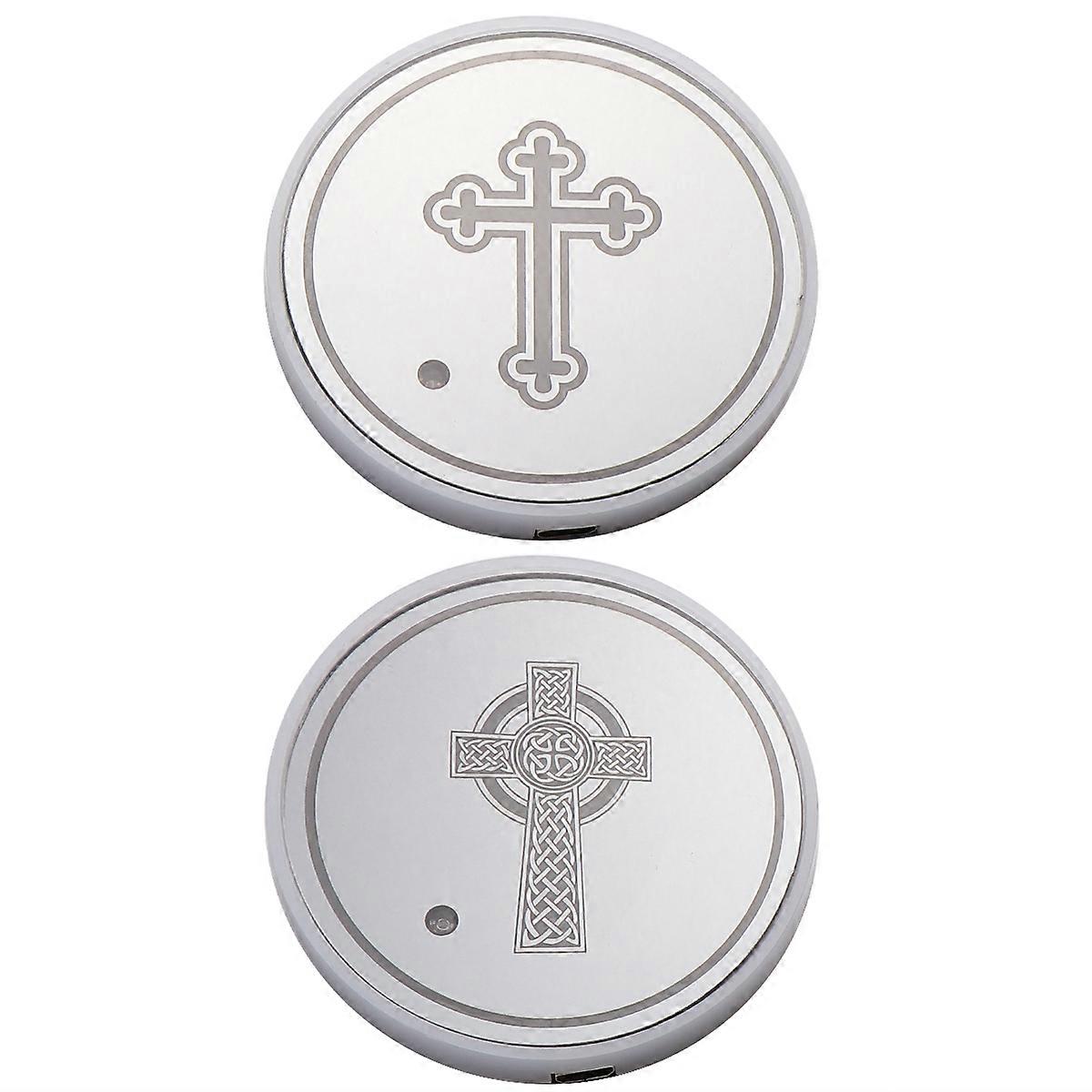 Atmosphere Lamp 2Pcs Smart Car Cup Mats Waterproof Dust-proof Design For Car Accessories Featuring Vibration Sensor
