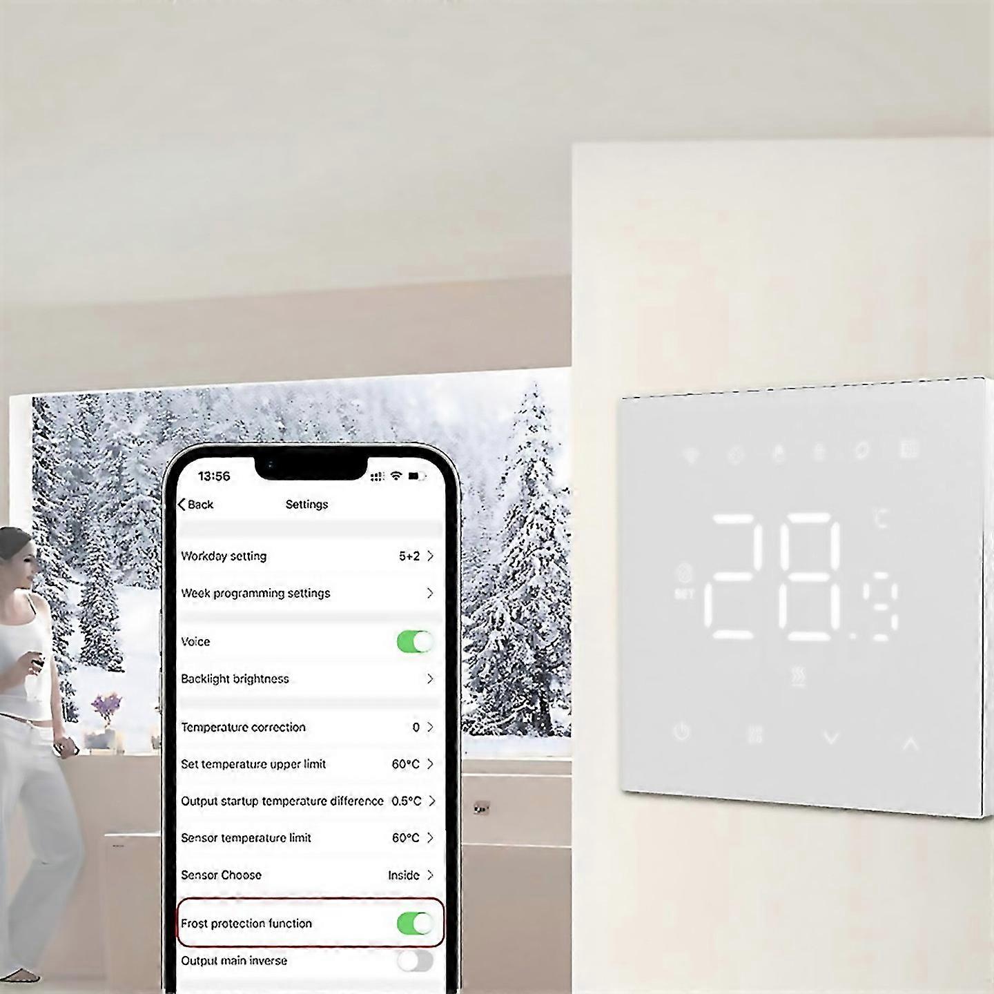 For 220v 16a Gas Boiler Electric Temperature Controller Home Black