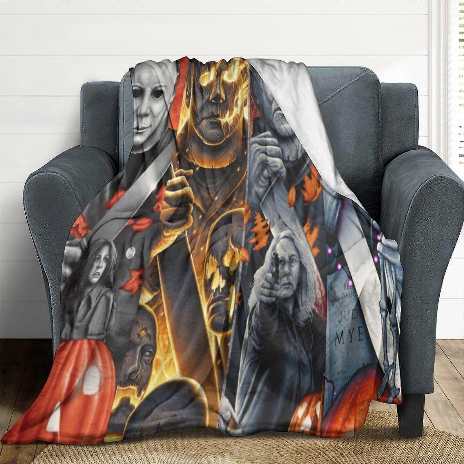 مايكل مايرز هالوين الفانيلا بطانيات لينة أفخم رمي بطانية غامضة مريحة فاخرة مكيف الهواء بطانية لغرفة النوم أريكة-w222