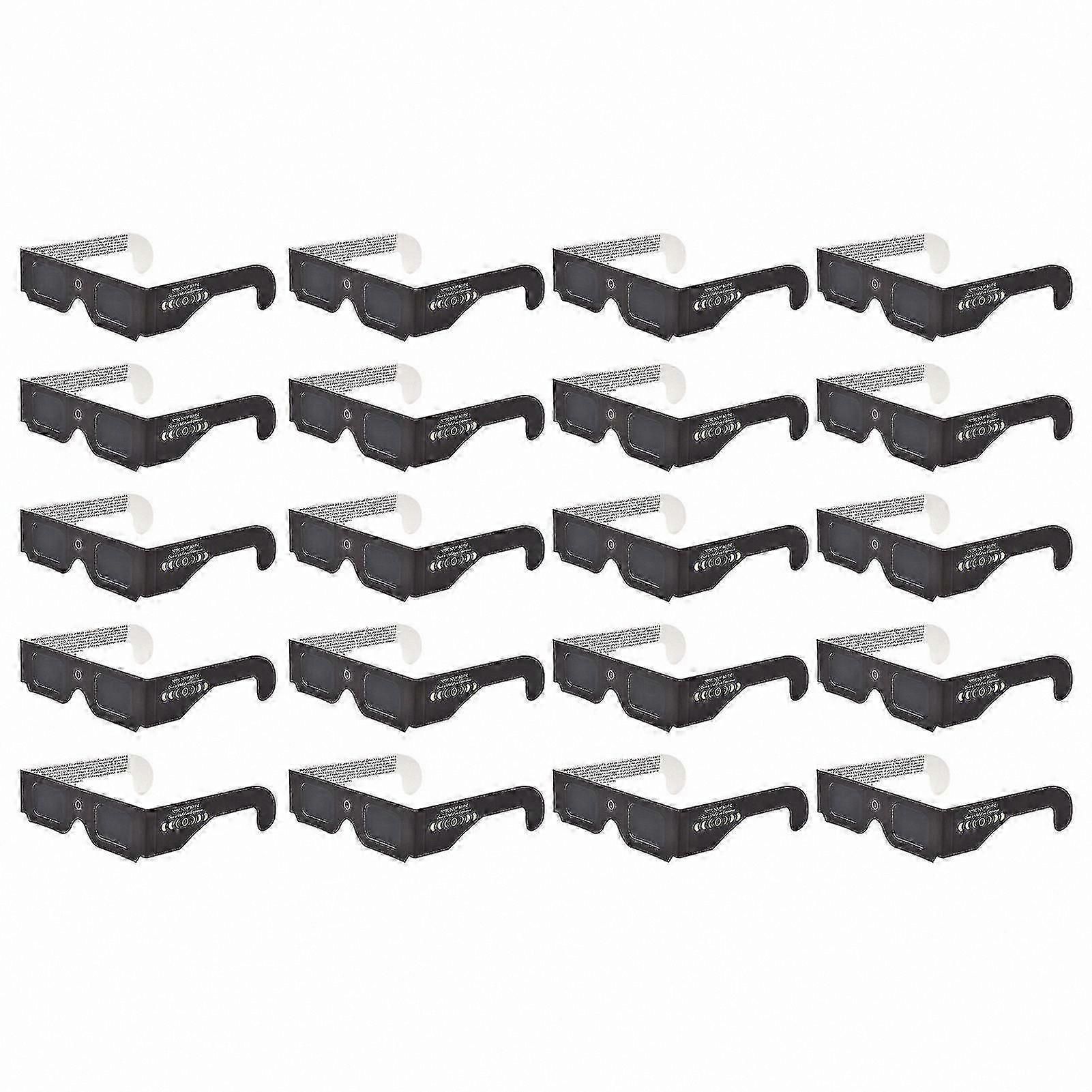 20Pcs Solar Eclipse Glasses Filter Harmful Light Eyes Protection Paper Frame Glasses for Solar Eclipse Viewing ISO 12312-2 Certified