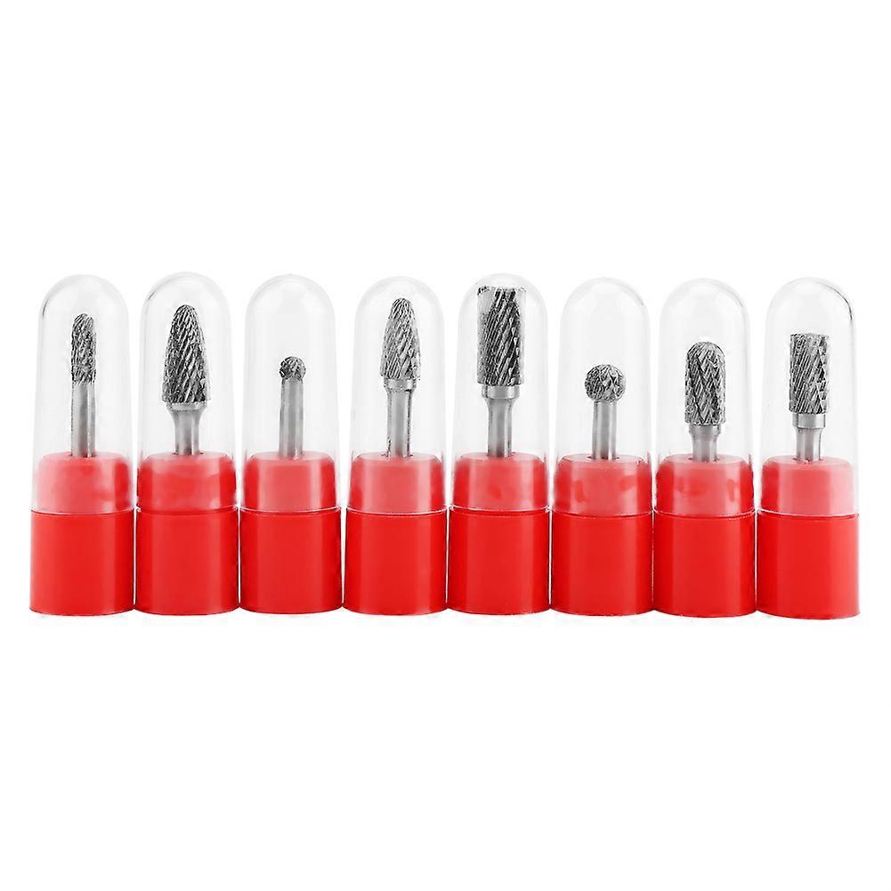 Ensemble de 8 fraises rotatives à double coupe en carbure de tungstène