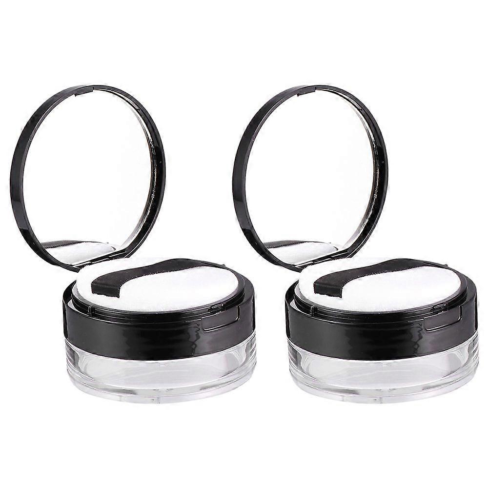 2Sets Elastic Mesh Loose Powder Boxes Plastic Powder Boxes Empty Powder Sub Boxes