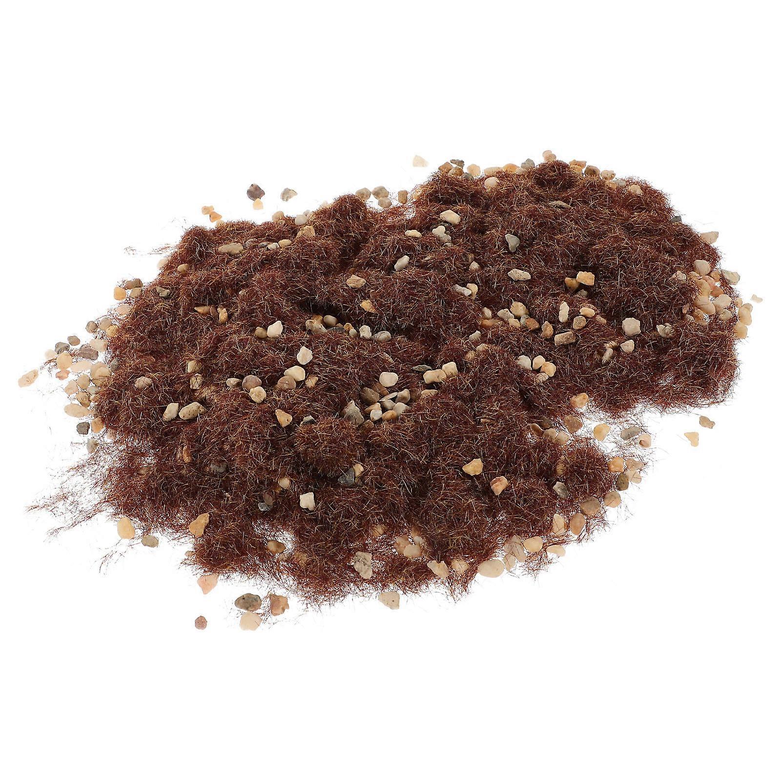 Static Grass Brown DIY Grass Gravels for Micro Landscape 2Sets Set