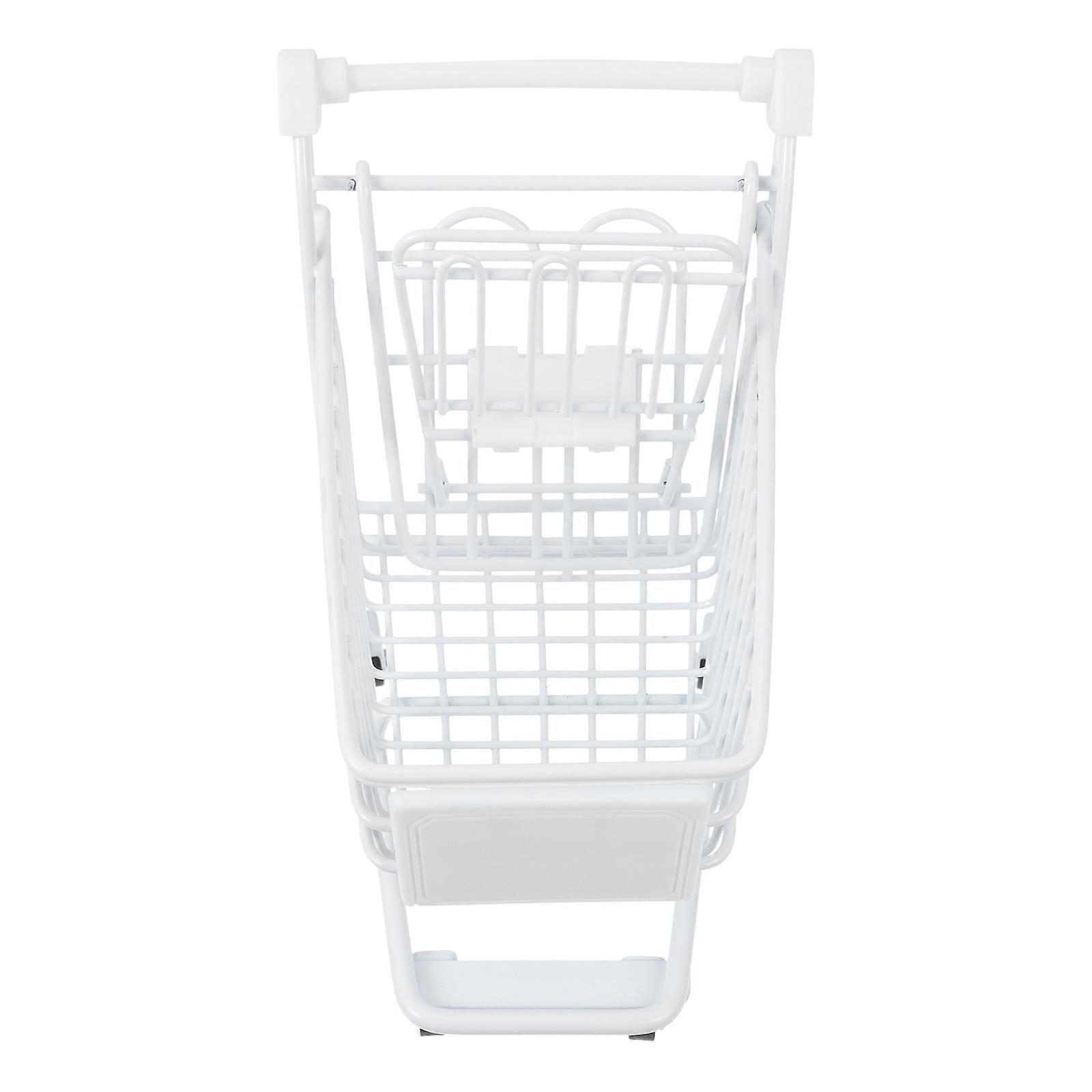 Mini Supermarket Handcart for Decoration 2Pcs Chic Shopping Cart Models