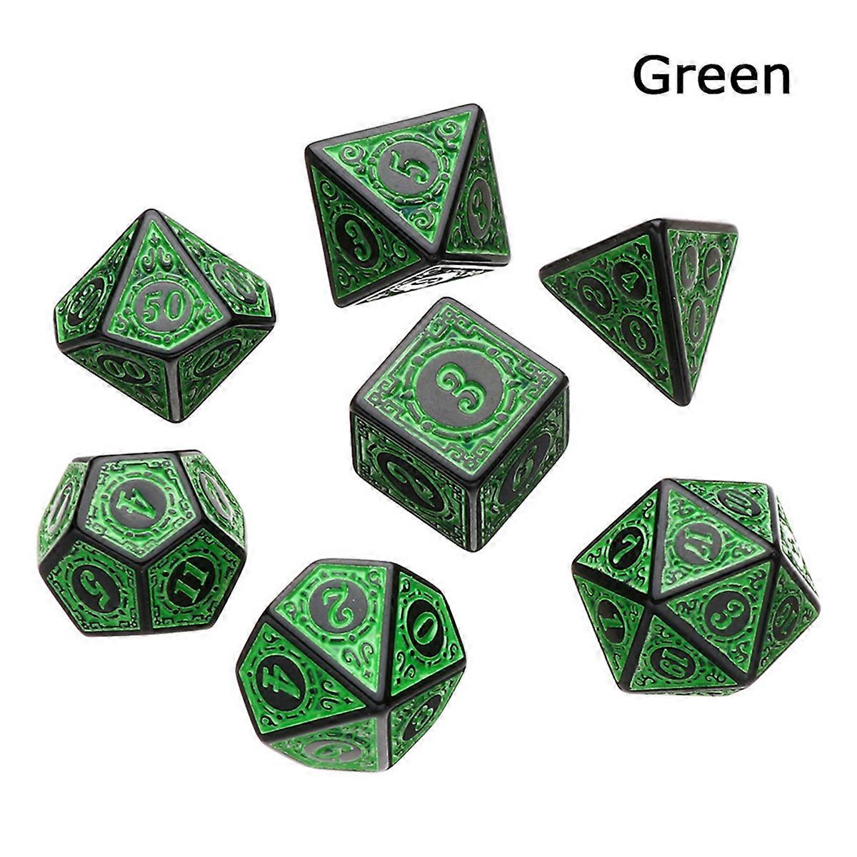 red 7 Pcs for TRPG DND Dice Set Acrylic Multi-Sided 7-Die