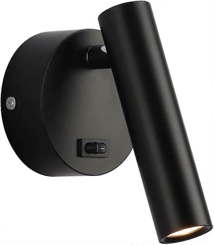 LED Wall Sconce  3W Bedside  Headboard Light, Wall Mounted Adjustable Spotlight, Warm White Neutral Light, Dark Finish