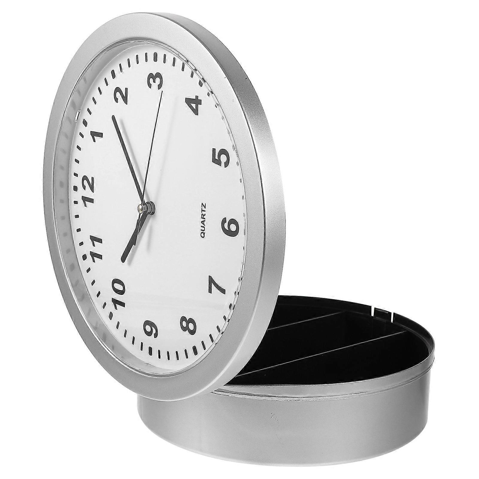 Round Hidden Storage Clock Safe Vintage Style Security Container For Housekeeping Organizer 1Pcs