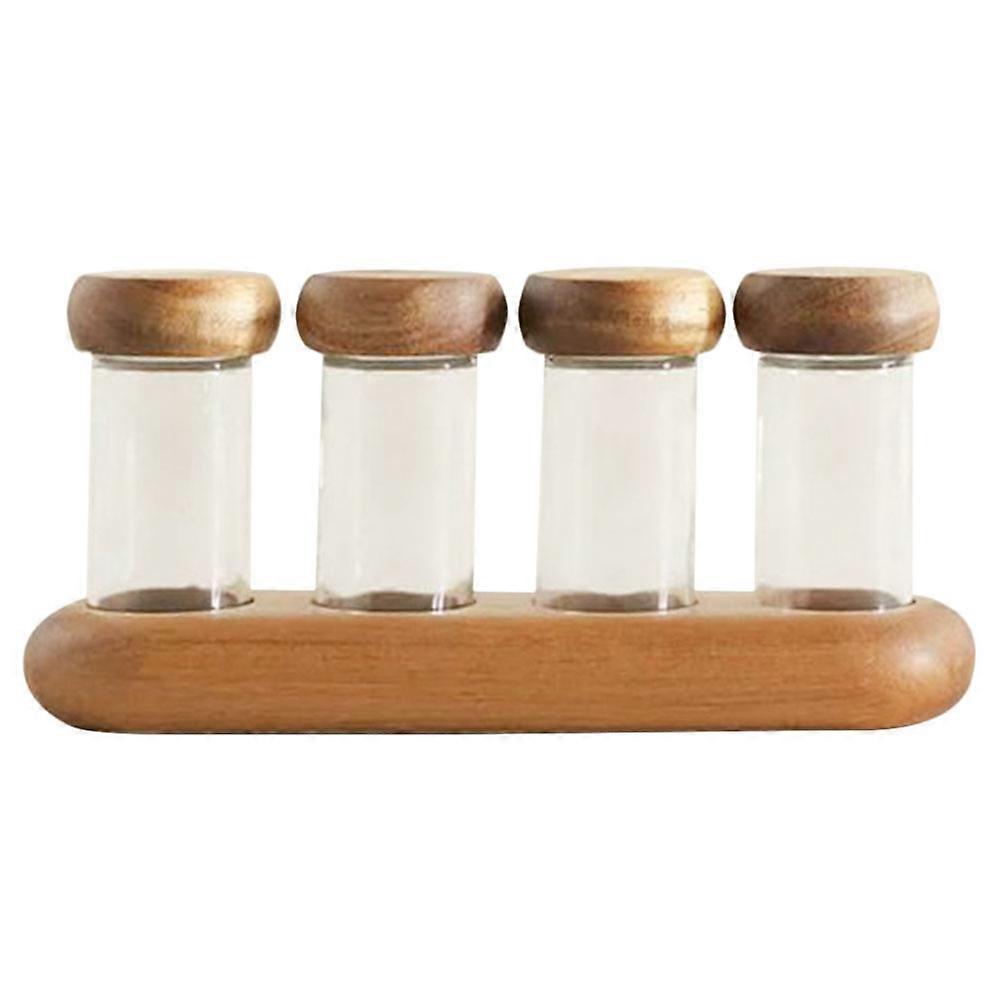 Multi-Colored Spice Storage Container Set With Tray Designed For Restaurants Household Use 3 Pieces Simple Round Storage Jars