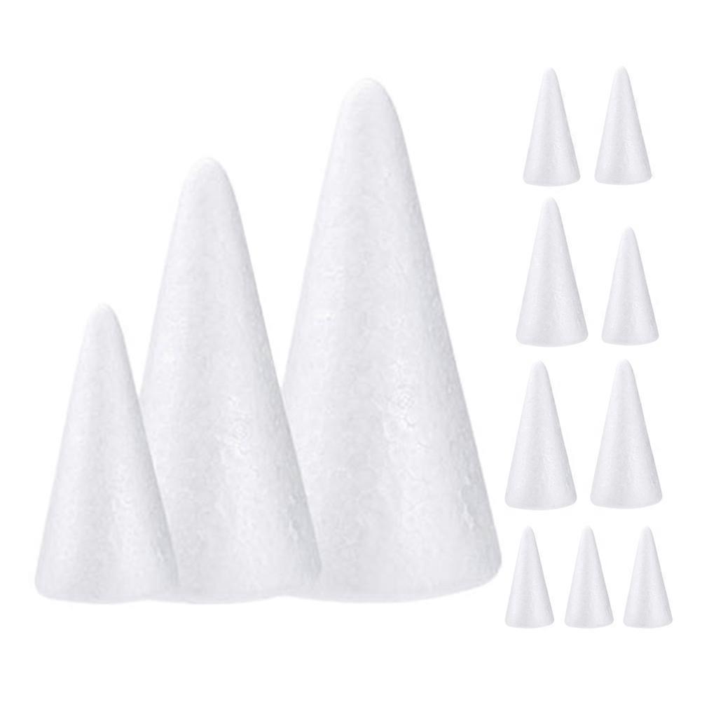 36Pcs White Foam Cones for Crafting and Holiday Event Decoration