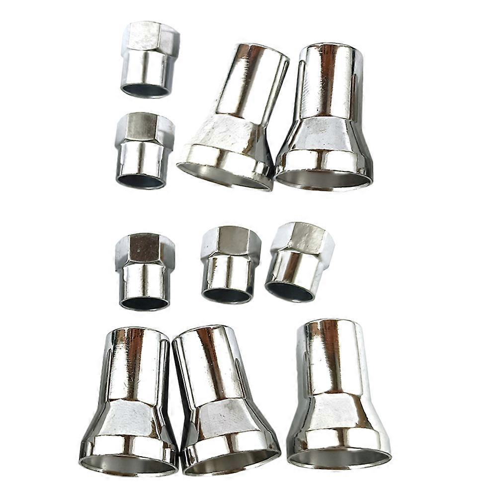 Valves Stem Sleeves and Caps for Car Tire Use 4Sets Silver Kit