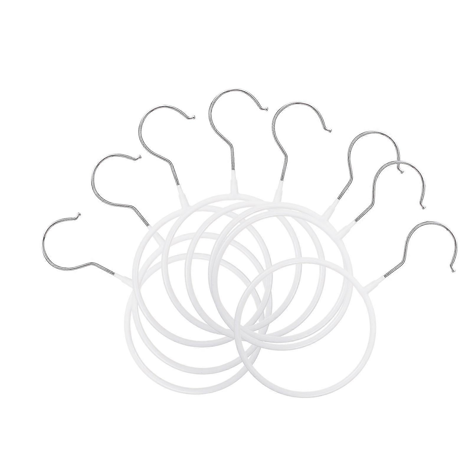 Multi-Functional Racks 24Pcs Circle Scarf Hanger Tie Hanger in White